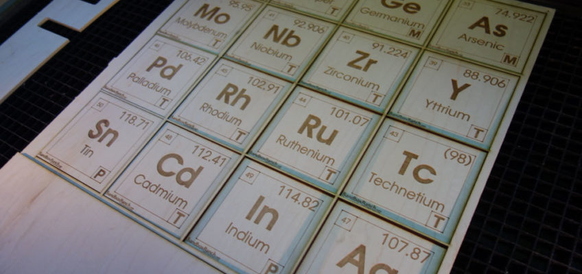 Plywood Periodic Table Element Coasters